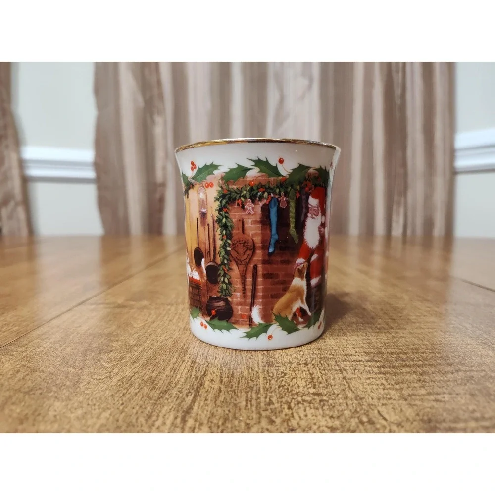 Handmade Sugar Cookie Soy Wax Scented‎ Candle in Vintage Santa Christmas Mug A66